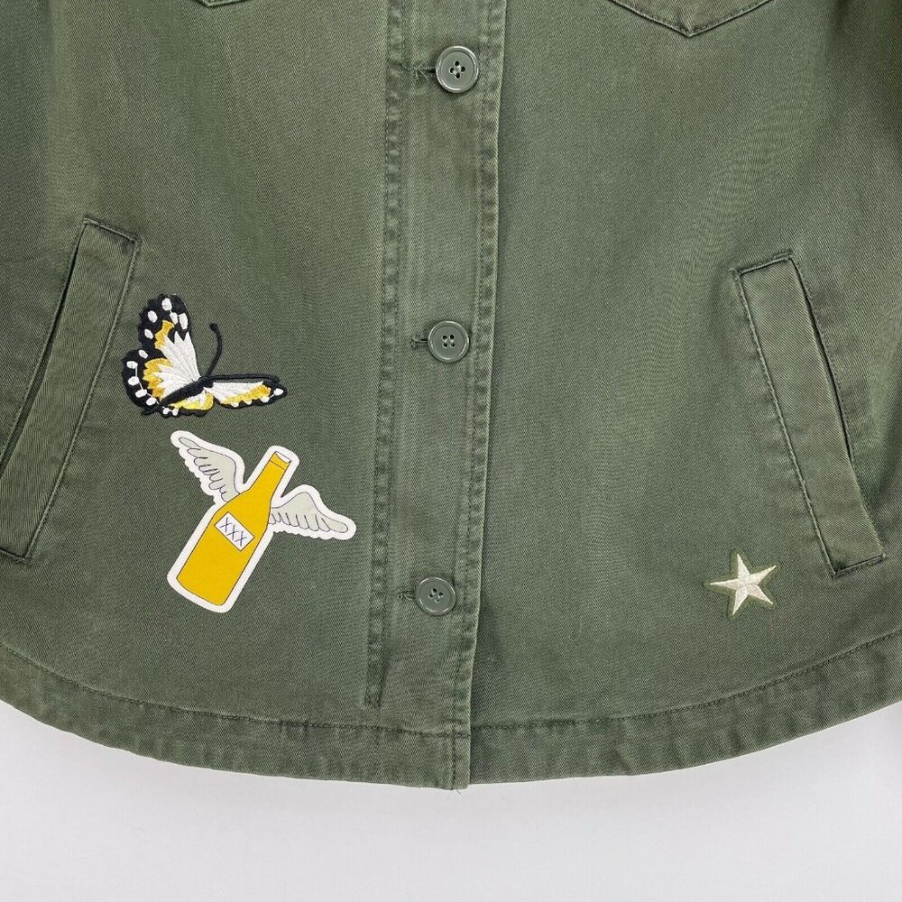 Levis Womens Green Military Jacket Patch Size Sma… - image 3